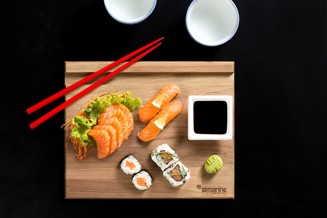 sushi em projeto de piso teka para embarcação — Zimarine